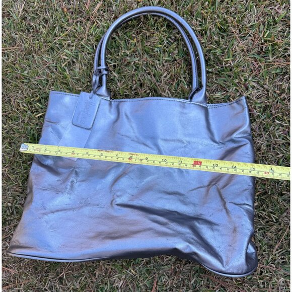 Neiman Marcus Metallic Silver Leather Tote Bag Limited Edition NWT - Picture 10 of 10